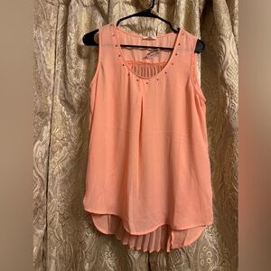NWT Bright Peach Sleeveless Top with studs